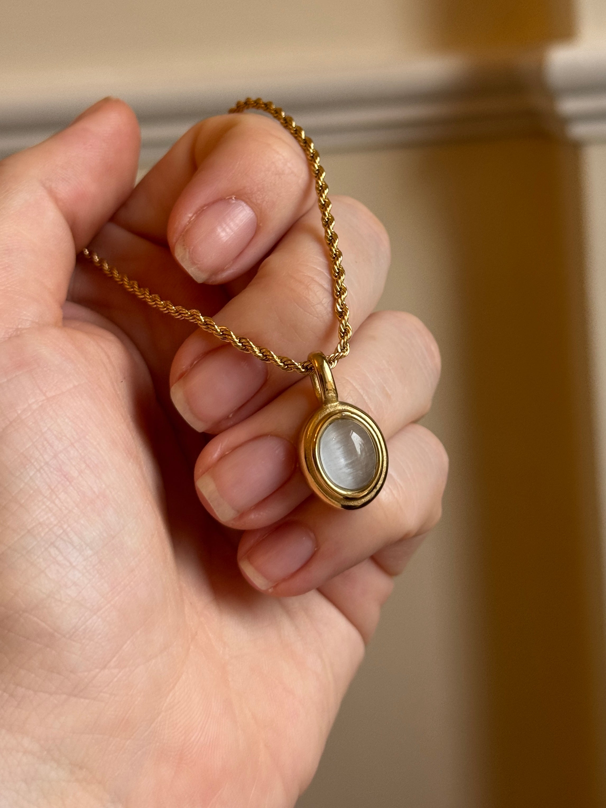 Moon gem necklace