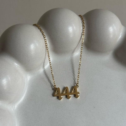 Angel Number Necklace Gold Plated Stainless Steel Water Resistant Everyday Wear Jewelry
