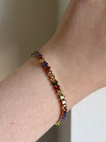 Coloured tennis bracelet