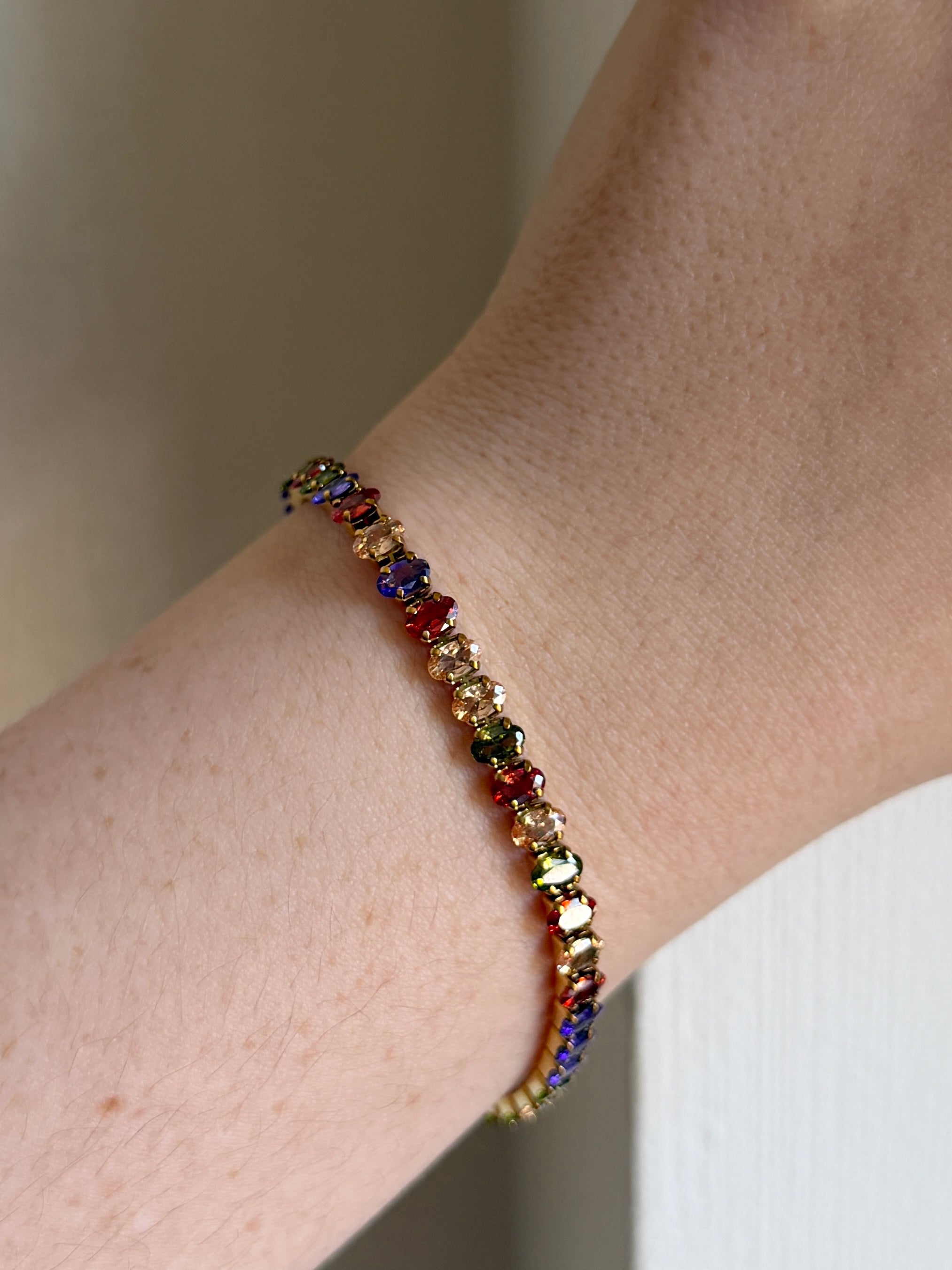 Coloured tennis bracelet